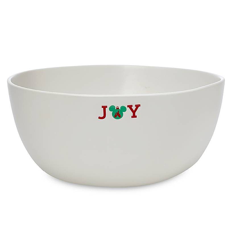 Disney Parks Yuletide Farmhouse Mickey and Minnie Holiday Serving Bowl New