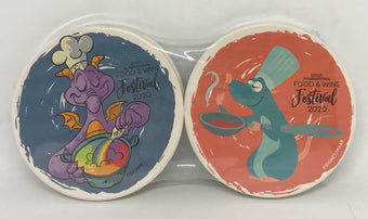 Disney Parks Figment Remy Mickey Mouse Minnie Coaster Set Food and Wine 2020 New