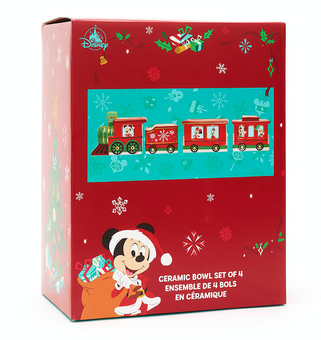 Disney Cheer Mickey Mouse and Friends Holiday Train Bowl Set New with Box