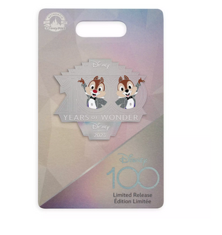 Disney 100 Years of Wonder Visa Cardmember Chip 'n Dale Limited Pin New w Card