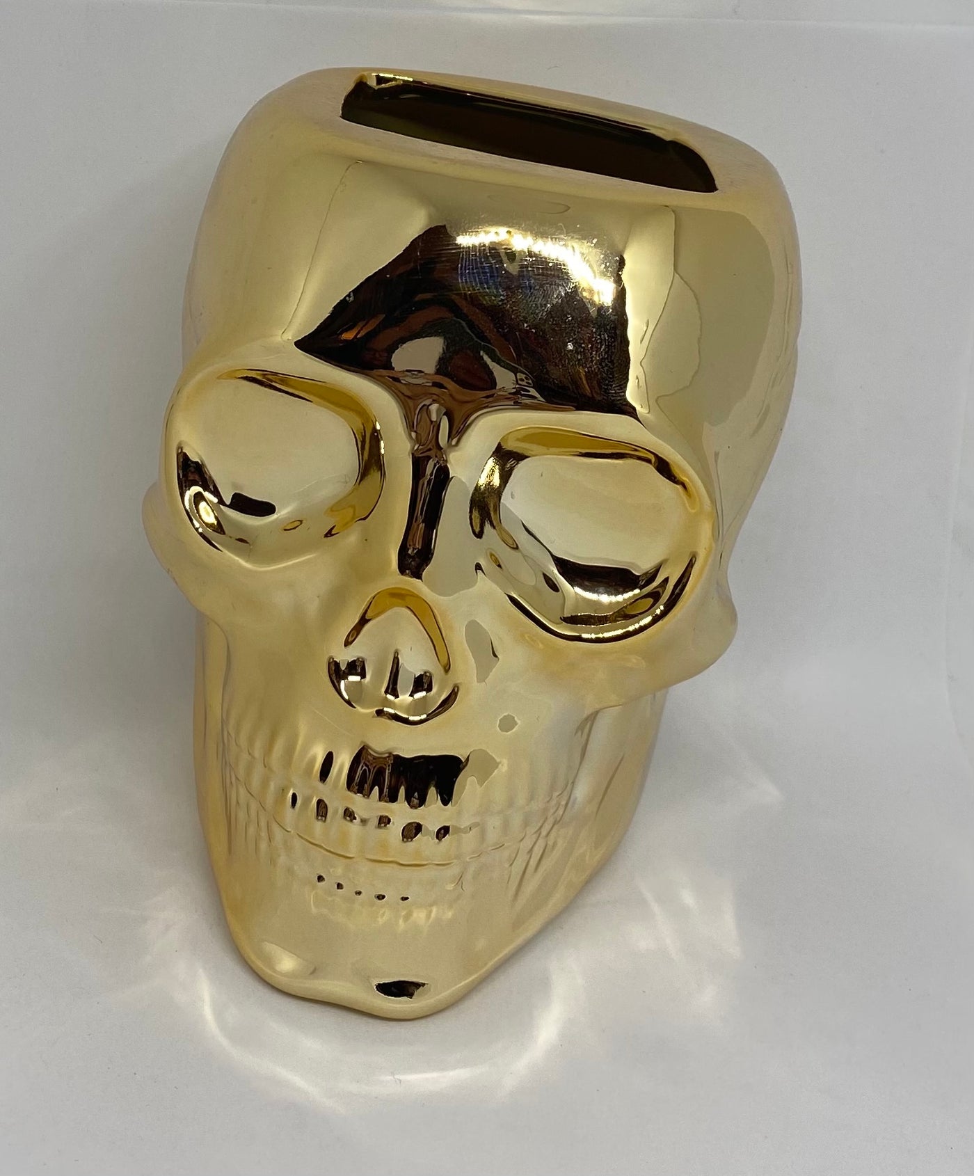 Bath and Body Works 2021 Halloween Gold Skull Foaming Soap Holder New
