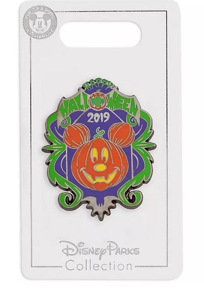 Disney Parks Happy Halloween 2019 Mickey Mouse Jack-O'-Lantern Pin New with Card