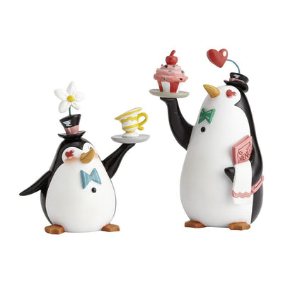 Disney The World of Miss Mindy Mary Poppins Penguin Waiters Set Figurine New