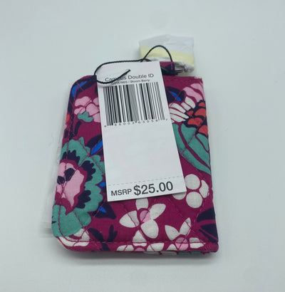 Vera Bradley Factory Style Cotton Campus Double ID Bloom Berry New with Tag