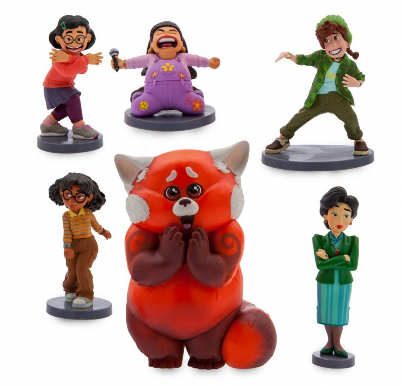 Disney Turning Red Figurine Playset 6 Figure Toy Mei Panda Miriam Priya Abby New