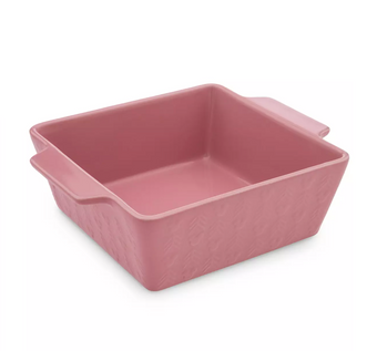 Disney Homestead Mickey Icon Pink Stoneware Baking Dish New