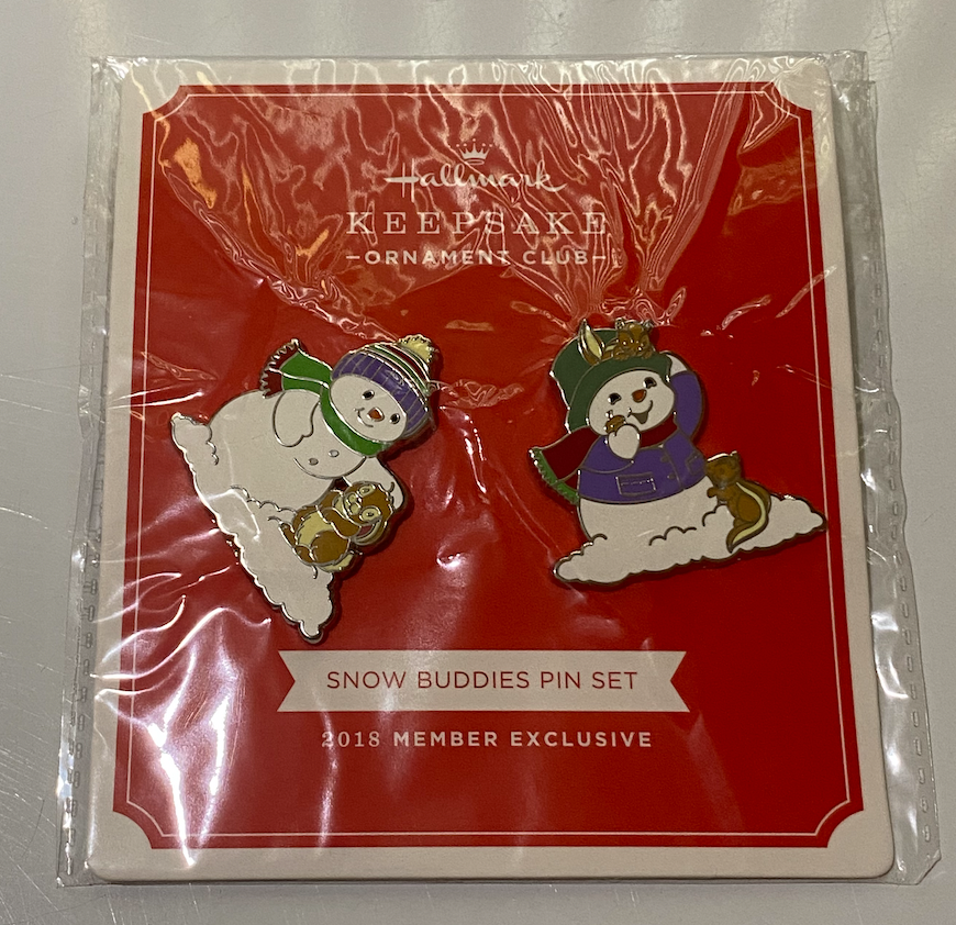 Hallmark Member Exclusive Ornament Club Snow Buddies Pin Set 2018 New