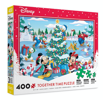 Disney Mickey and Friends Christmas Holiday Together Time 400 pcs Puzzle New
