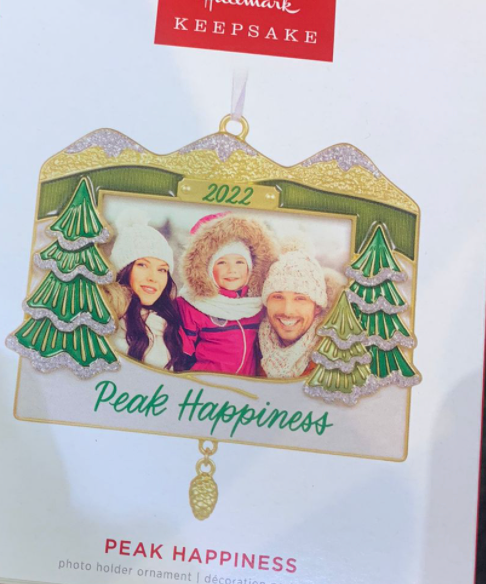 Hallmark 2022 Peak Happiness Metal Photo Frame Christmas Ornament New With Box