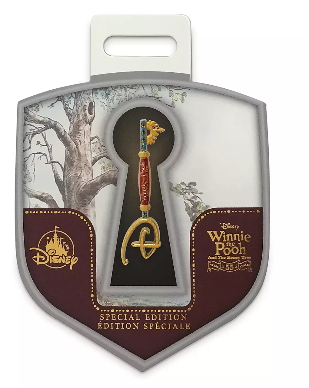 Disney Pin Key Winnie the Pooh and the Honey Tree 55th Special Edition New Card