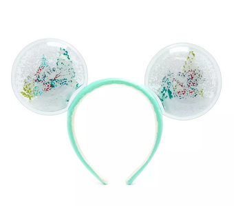 Disney Parks Mickey and Minnie Holiday Snow Globe Ears Headband For Adults New