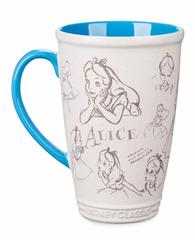 Disney Classic Store Alice in Wonderland Animated Ceramic Mug Latte Sketch New