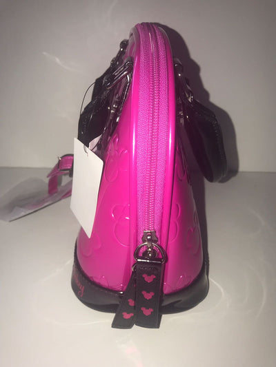 Disney Parks Shanghai Minnie & Mickey Icon Pink Metallic Handbag New with Tags