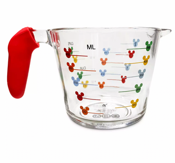 Disney Mousewares Mickey Icons Glass Measuring Cup New