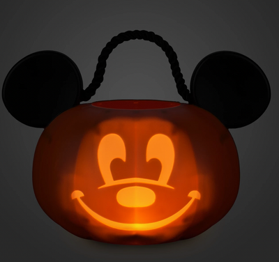Disney Halloween Mickey Jack-o'-Lantern Pumpkin Light Up Treat Bucket New Tag