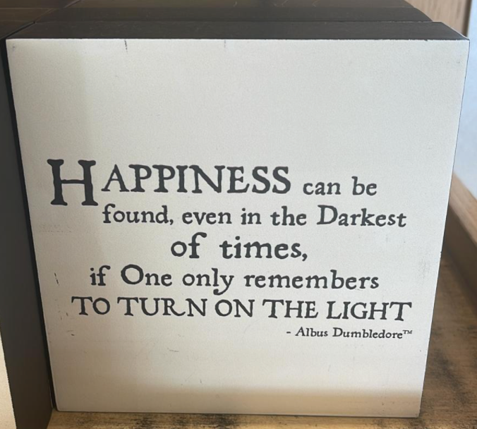 Universal Studios Harry Potter Albus "Happiness" Quote Sign New With Tag