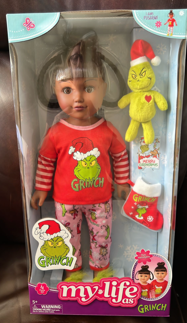 Dr. Seuss My Life as Grinch Brown Hair Poseable Doll New With Box