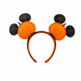Disney Halloween Mickey Jack-o'-Lantern Pumpkin Ear Headband New with Tags