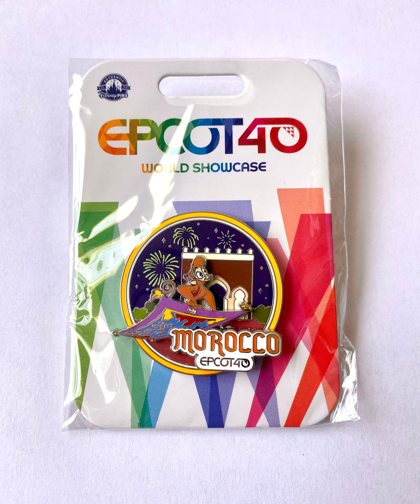 Disney Parks Epcot 40th World Showcase Morocco Aladdin Abu Pin New with Card