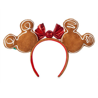 Disney Parks Mickey and Minnie Mouse Gingerbread Ear Headband New with Tag