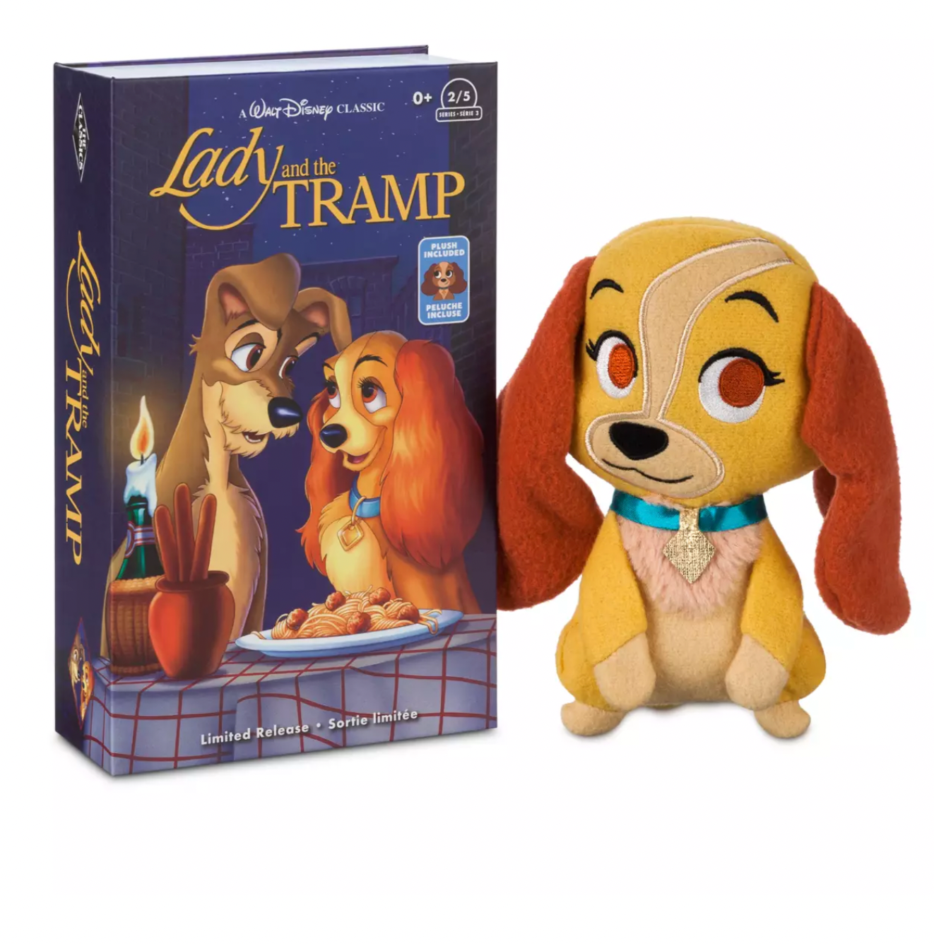 Disney Lady and the Tramp VHS Small Plush Limited Release New with Box