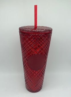 Starbucks Holiday Christmas 2021 Red Bling Studded Cold Tumbler 24oz New