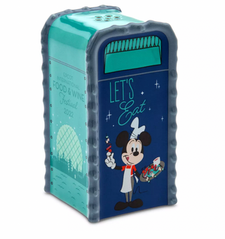 Disney EPCOT Food & Wine 2022 Mickey Minnie Trash Can Salt or Pepper Shaker New