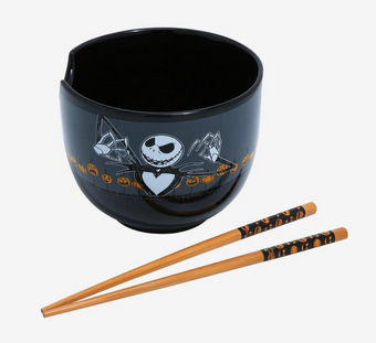 Disney Nightmare Before Christmas Jack Halloween Ramen Bowl With Chopsticks New