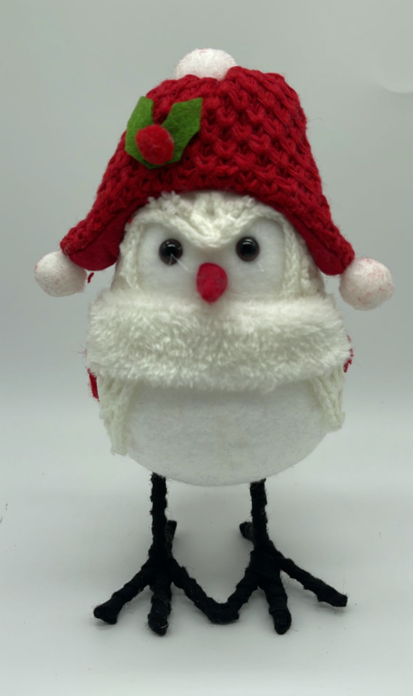 Christmas Red Hat Bird Decorative Figurine New With Tag