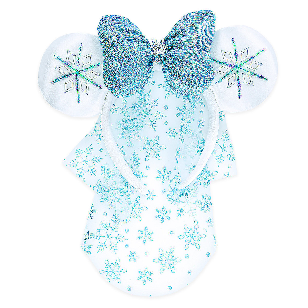 Disney Parks Christmas Minnie Mouse Snowflake Ear Headband Holiday New with Tags