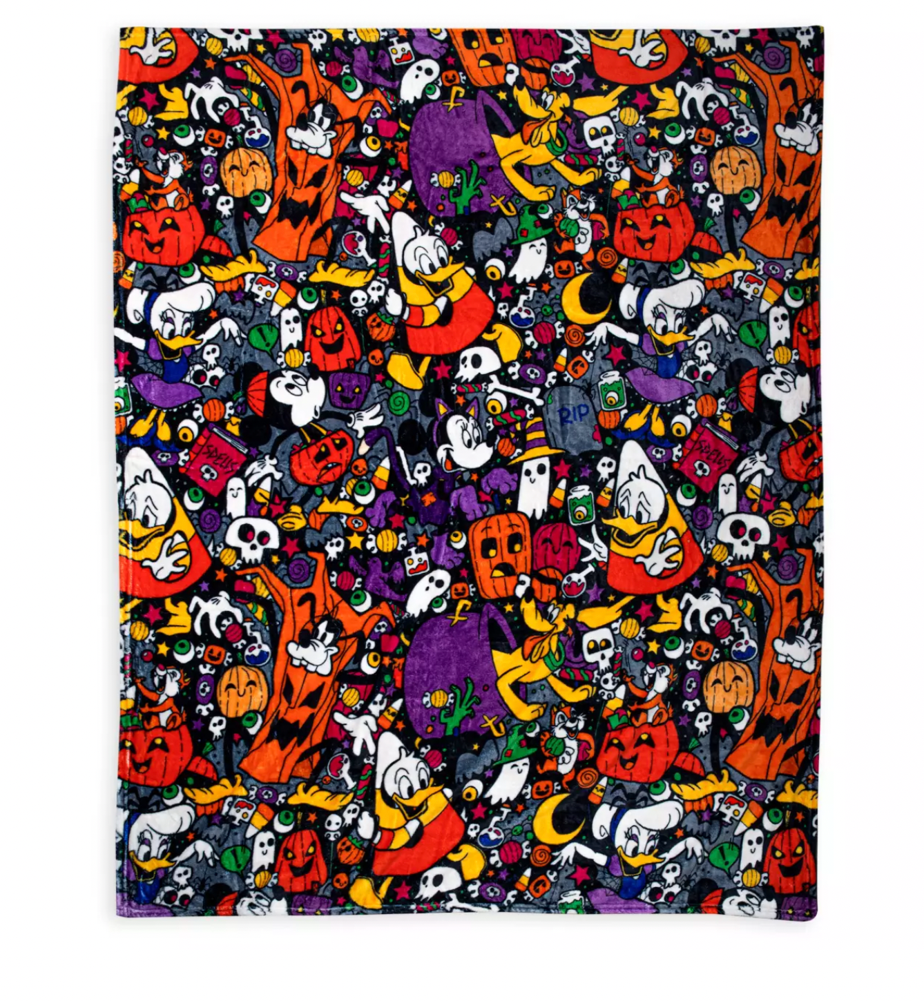 Disney Halloween Mickey Friends Pumpkins Candy Ghosts Soft Throw blanket New