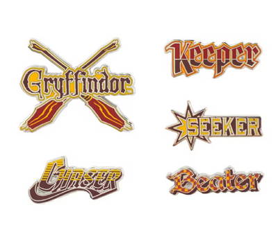 Universal Studios Harry Potter Gryffindor Quidditch Pin Set New With Card