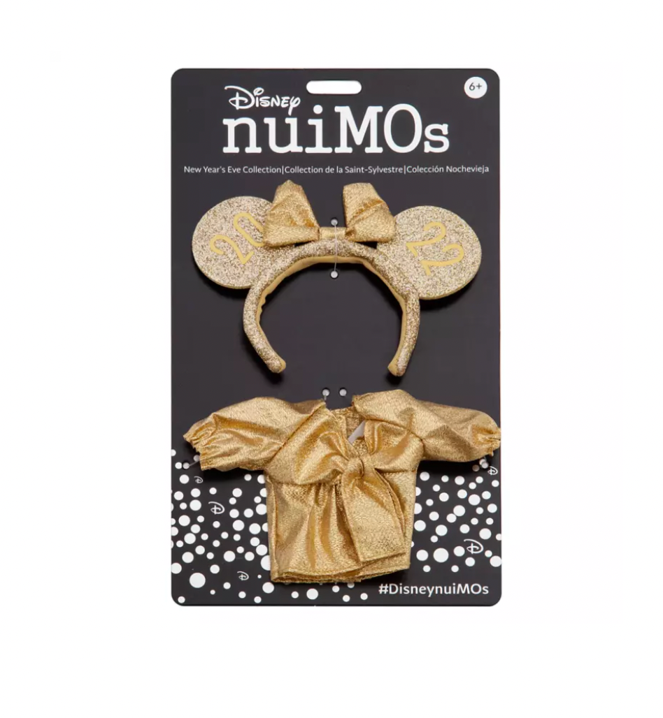 Disney NuiMOs Outfit Gold Wrap Dress with Gold 2022 Ear Headband New with Card