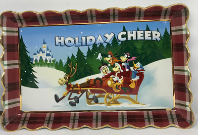 Disney Parks Mickey and Friends Holiday Cheer Christmas Tray New