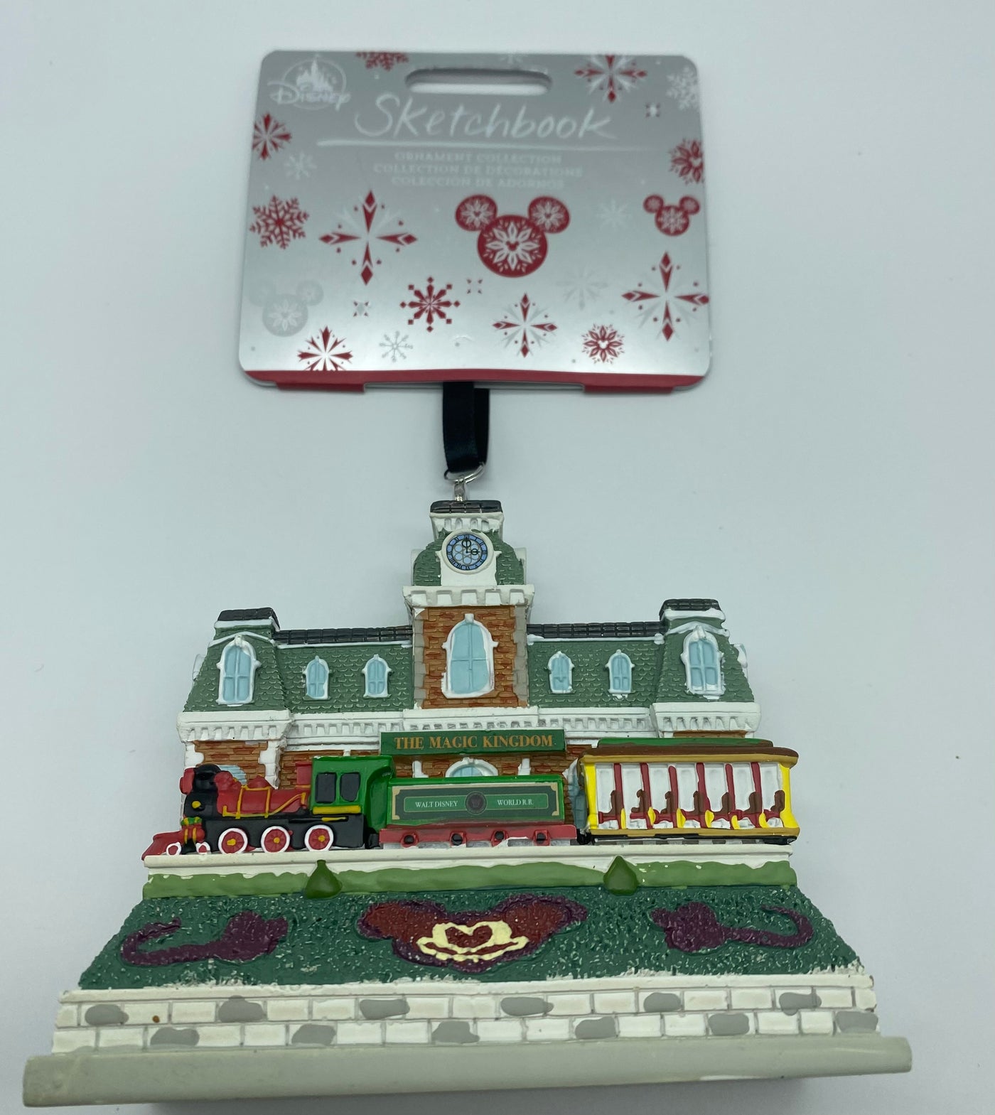 Disney Magic Kingdom Train Station Sketchbook Christmas Ornament New with Tag