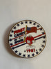 M&M's World Red Character First Candy in Space 1981 Round Metal Magnet New