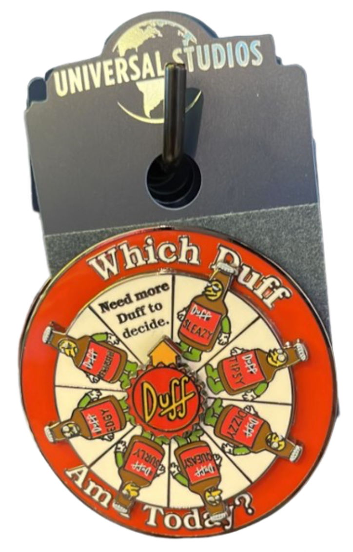Universal Studios Which Duff Am I Today Spinning Pin New With Card