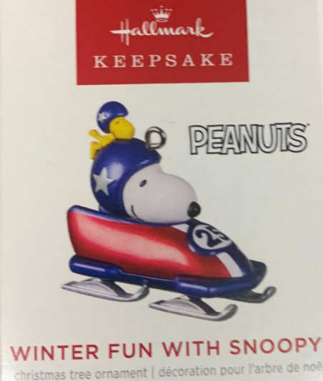 Hallmark 2022 Mini Peanut Winter Fun With Snoopy Christmas Ornament New With Box