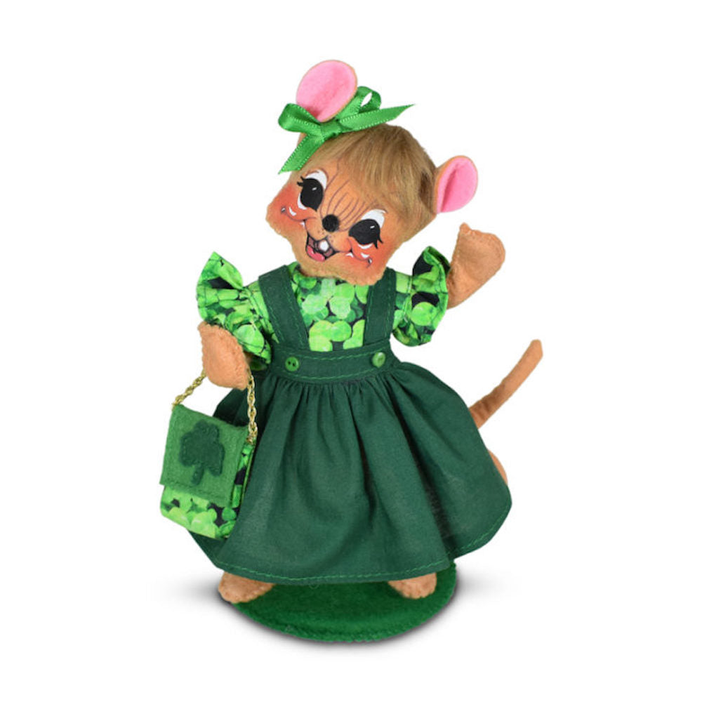 Annalee Dolls 2022 St. Patrick's 6in St. Patrick's Girl Mouse Plush New with Tag