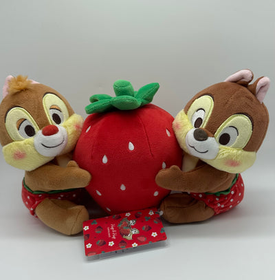 Disney Store Japan Hug and Hug Strawberry Chip 'n Dale Plush New with Tag