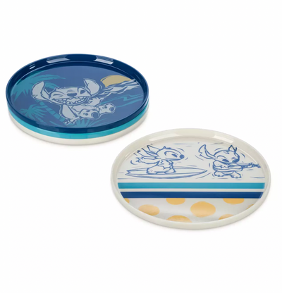 Disney Surfing Stitch and Angel Melamine Plate Set New with Tag