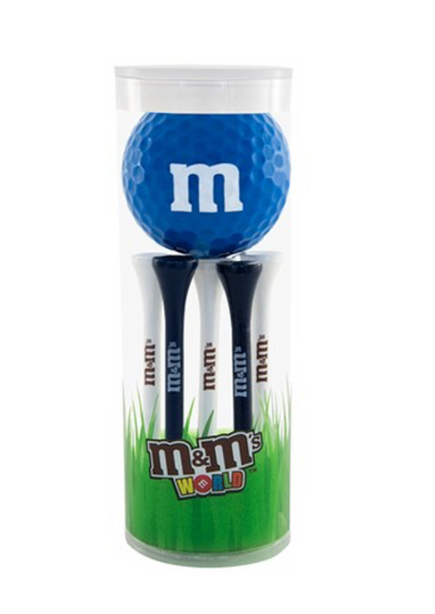 M&M's World Blue Character 1 Playable Golf Ball & 6 Tees New with Box Sealed