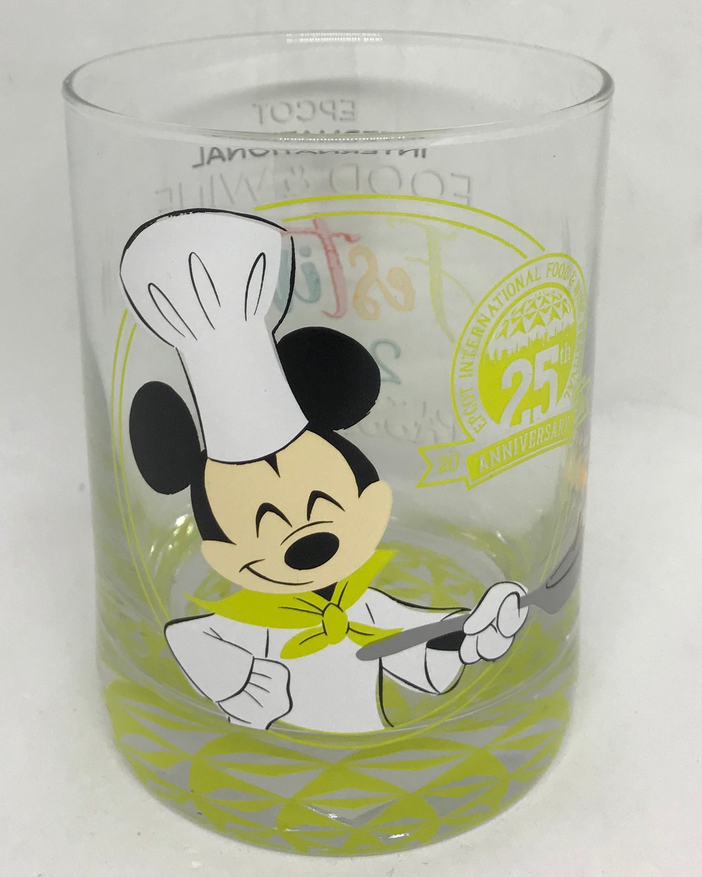 Disney 2020 25th Food and Wine Festival Mickey Mouse Chef Glass Passholder New