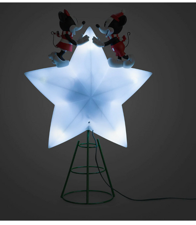 Disney Store Mickey and Minnie Light-Up Holiday Christmas Tree Topper New Box