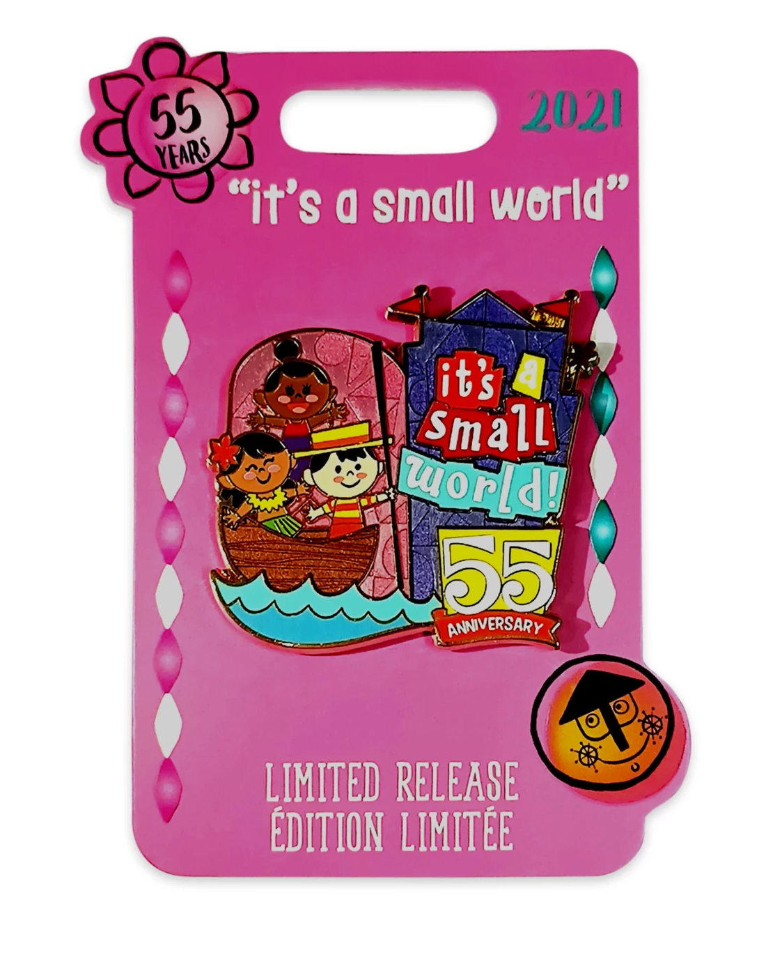 Disney Parks It's a Small World 55th Anniversary Pin Limited New with Card