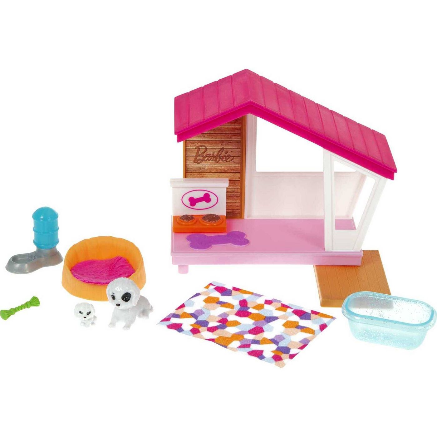Barbie Mini Doghouse Themed Dog Accessory Set New with Box