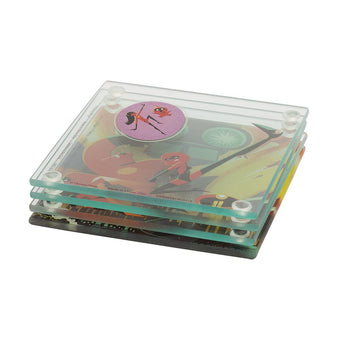 Vandor Disney Pixar The Incredibles 2 4 pc. Stacking Glass Coaster Set New w Box