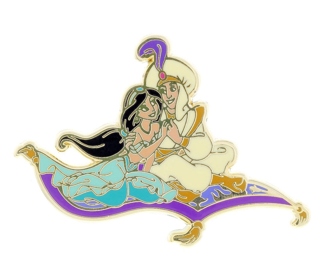Disney Parks Aladdin and Jasmine on Magical Carpet Pin New with Card