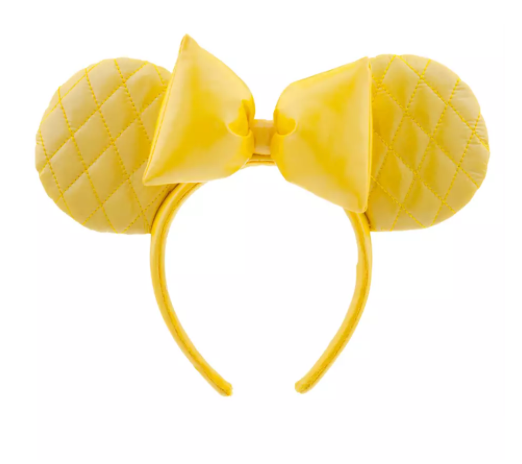 Disney Parks Minnie Mouse Yellow Quilted Ear Headband for Adults New With Tag
