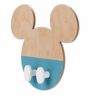 Disney Tails Mickey Icon Wood Pet Leash Holder New